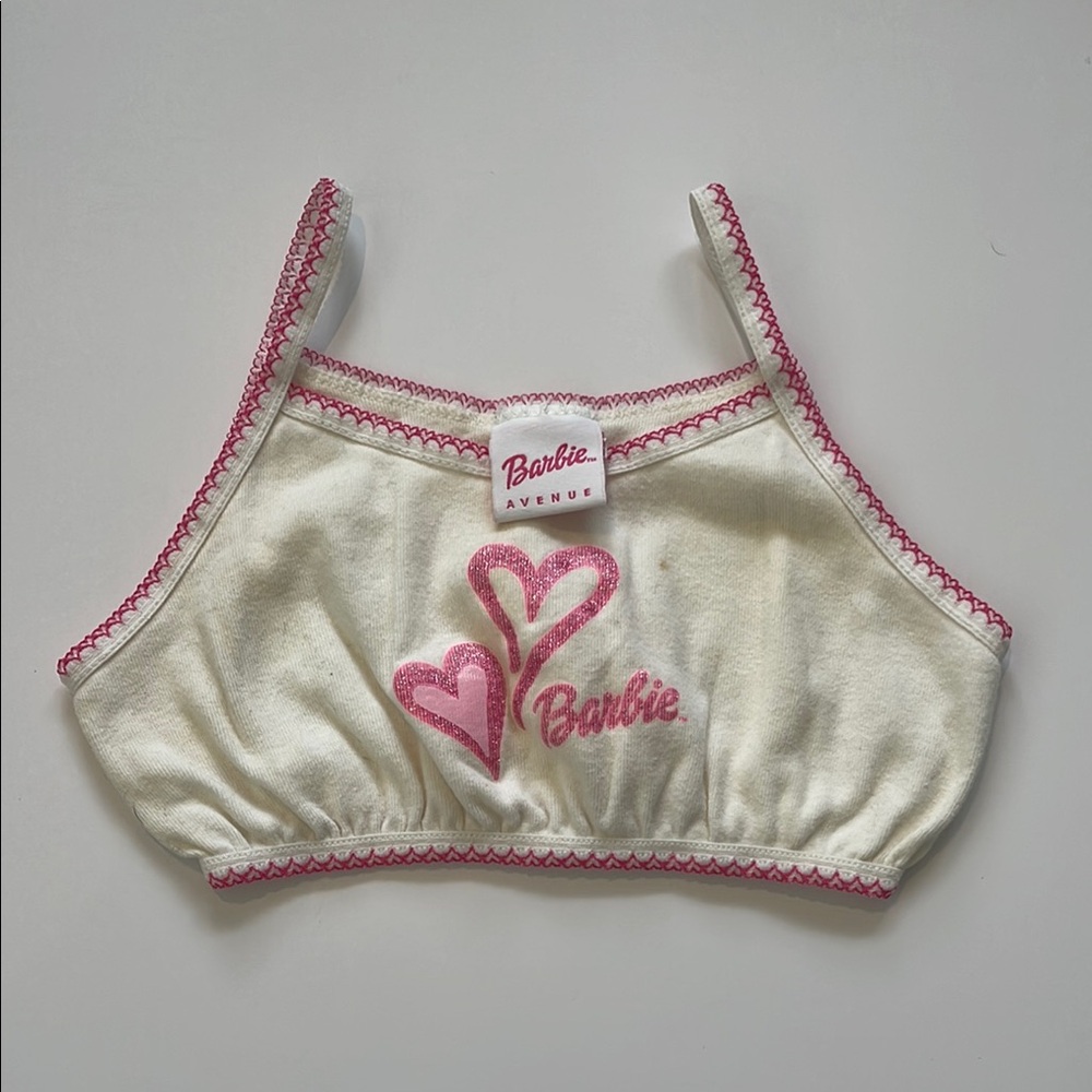Barbie Avenue Pink and Cream Top Size 4/5 (Kids)